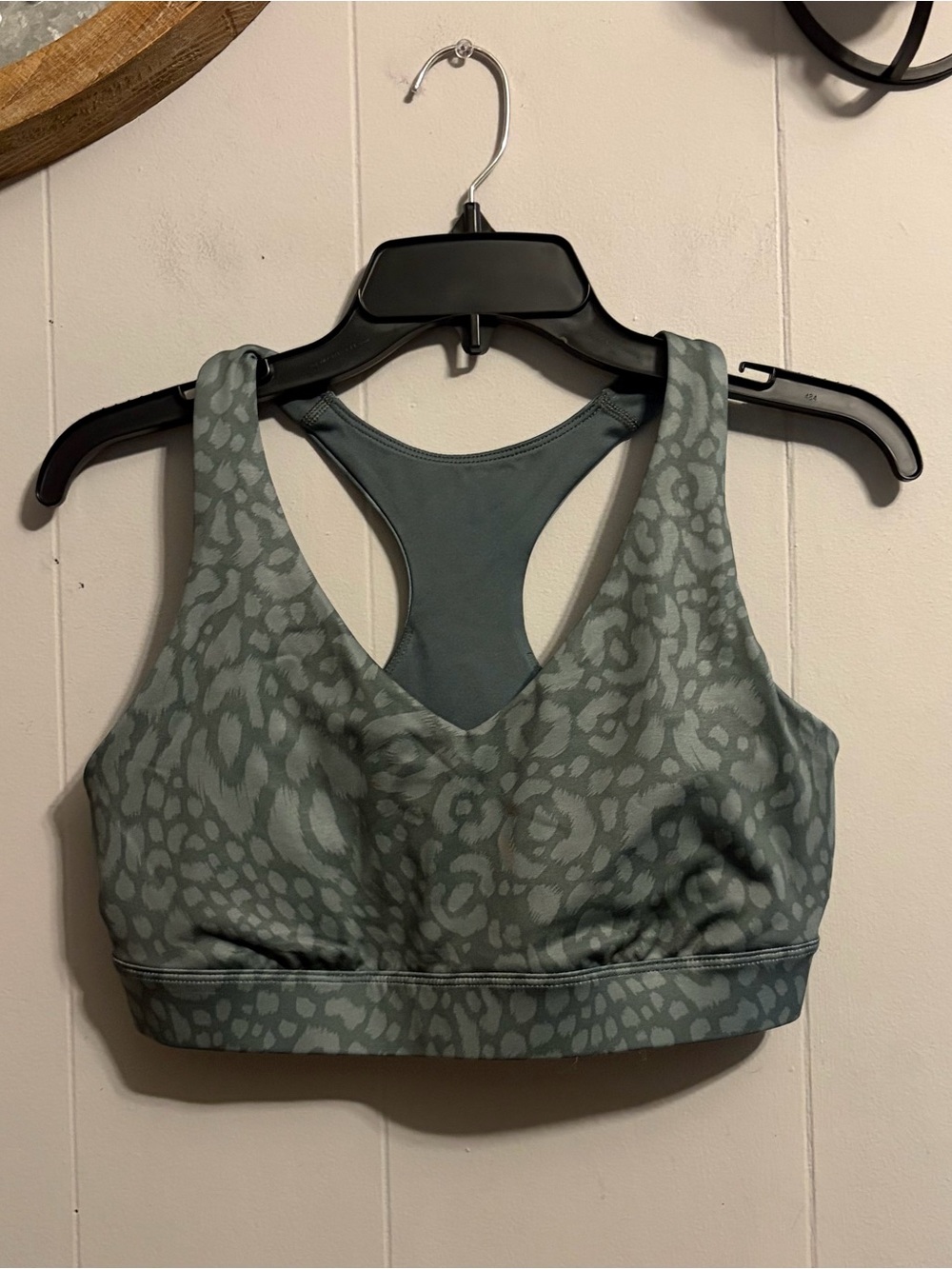 tek gear Sage Green Animal Print Racerback Sports Bra